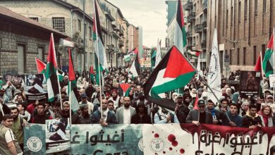 مظاهرات فى ميلانوإيطاليا نصرة للقضية الفلسطينية
