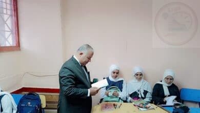 قبيصي يشهد طابور الصباح بمدرسة المسلة الإعدادية للبنات