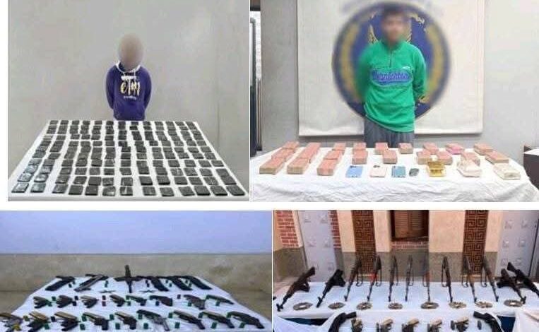 ضبط مخدرات وأسلحة نارية ومصرع 4 عناصر شديدة الخطورة