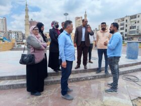 رئيس مدينة دسوق .. يتابع ميدانياً تطوير الميدان الإبراهيمي