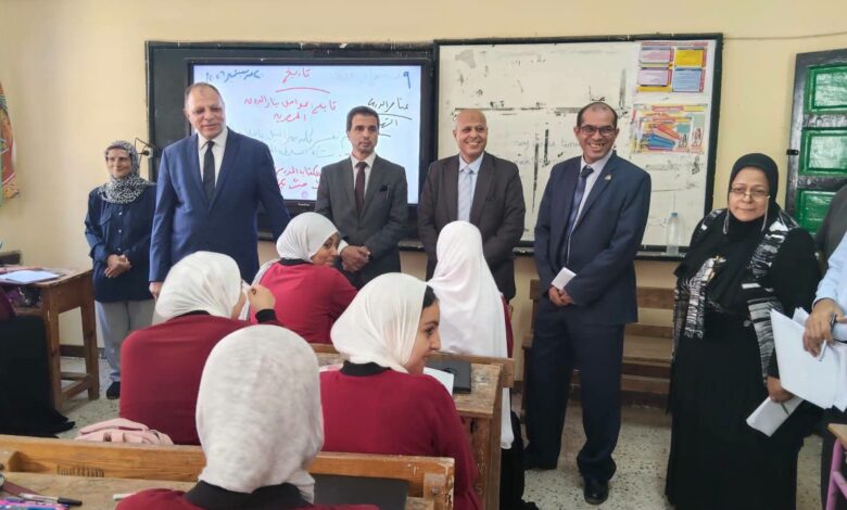 عبدالحكم وجودة ومبارك وبسيوني في جولة ميدانية بمدارس دسوق